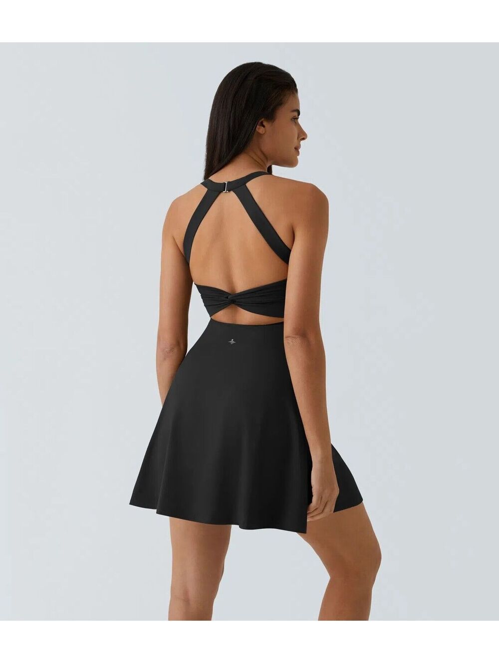 Halara Airy Backless Twisted Black Dress- M ($69.95)
